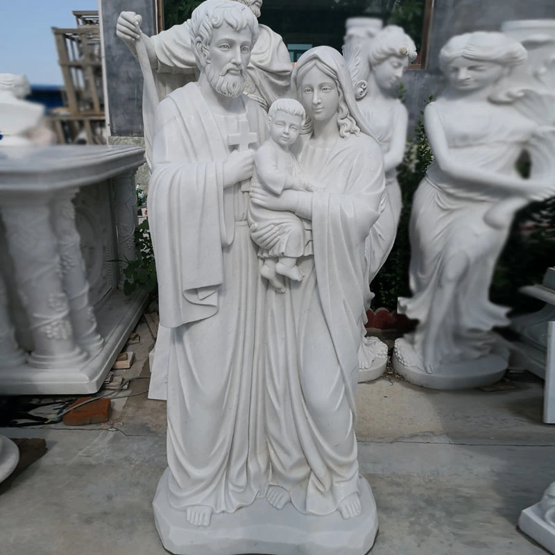 Life Size Catholic Jesus Statue White Marble Christ Jesus and Our Lady Mother Mary Marble Statue