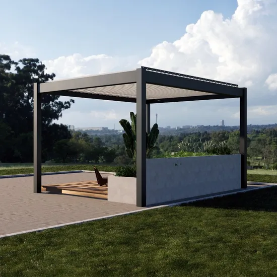 AlunoTec Modern Professional Metal Pergolas Rainproof Pergola Aluminium Outdoor Sustainable Garden Gazebos