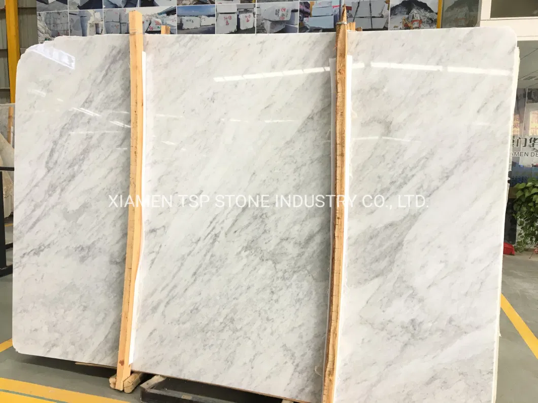 Selected Bianco Carrara White Marble Slab for Flooring/Floor/Bathroom Tile