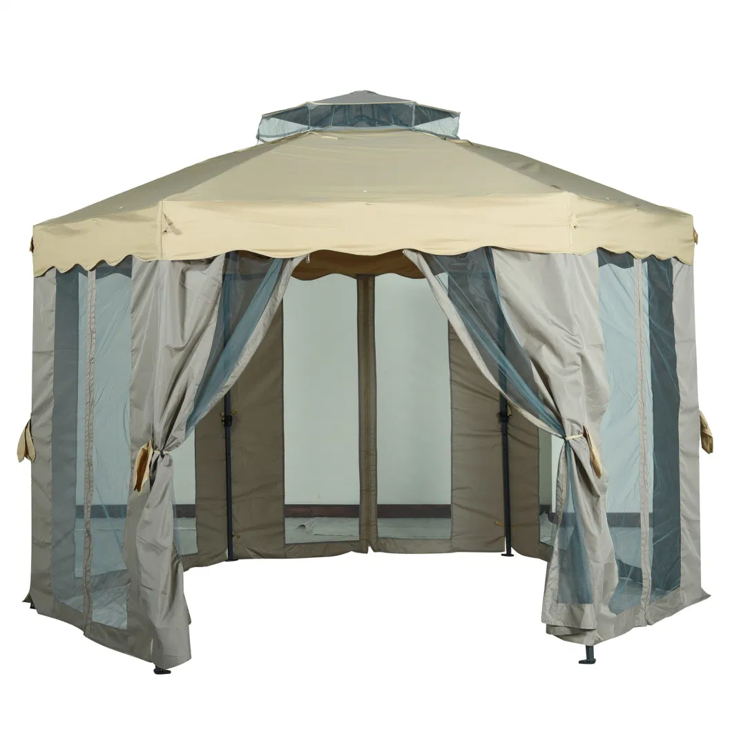 Patio Gazebo Outdoor Garden Tent Roman Gazebos with Bug Net