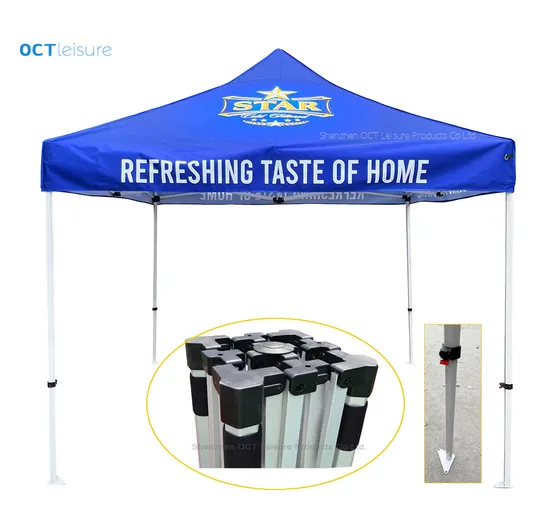 Customized Sturdy Folding Gazebo with Steel Hexagonal Poles 
