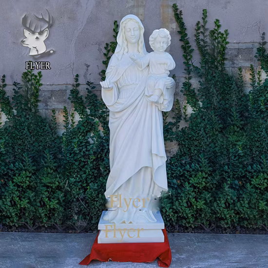 Life Size Catholic Jesus Statue White Marble Christ Jesus and Our Lady Mother Mary Marble Statue