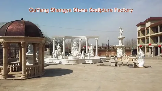 Custom Square Large Garden Statues Natural Stone Marble Abstract Art Sculptures 